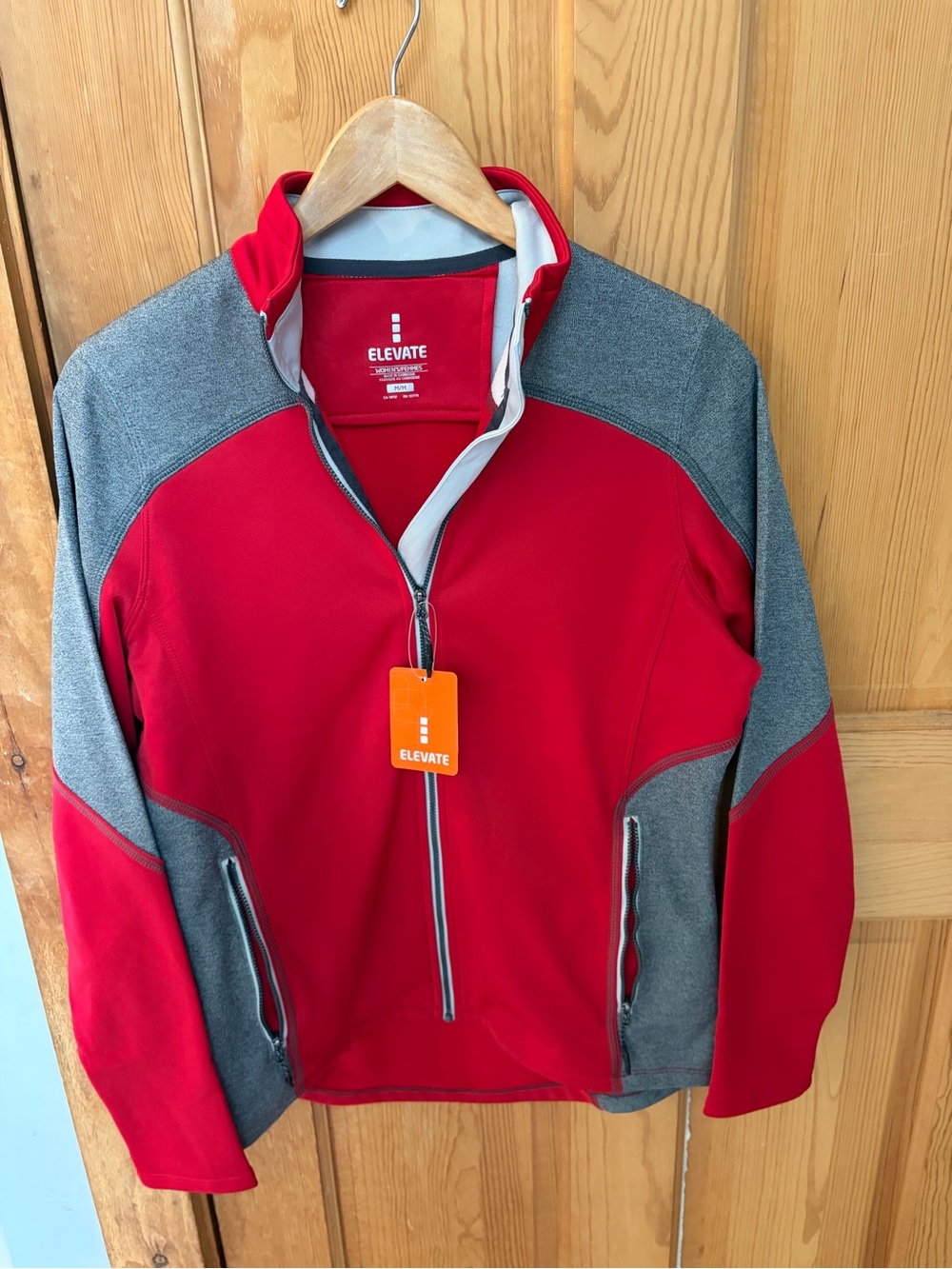 Elevate Women’s Red and Gray Zip-Up running Jacket
